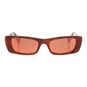 Brun Rektangulære Solbriller for Kvinner