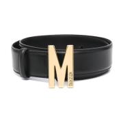 Elegant Skinnbelte med Ikonisk M-Logo Spenne
