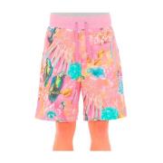 Tropisk Print Casual Shorts - L, Rosa