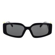 Elegante Svarte Rektangulære Solbriller