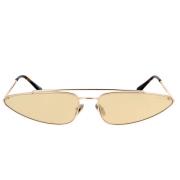 Geometriske solbriller i metall med speilende brune linser