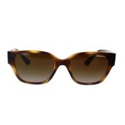 Stilige solbriller med mørkt Havana-ramme og brune gradientlinser