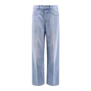 Blå Jeans med Sølv Metall Knapper