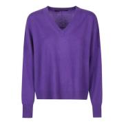 Amethyst High Low V Neck Sweater