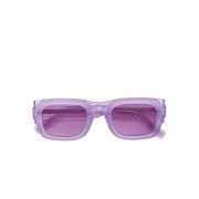 Lilla firkantede solbriller for kvinner
