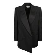 Sort Ull Silke Revers Blazer