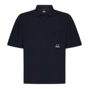 Blå T-skjorter og Polos med Kontrast Logo Broderi