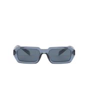 Blå Transparent Firkantet Acetat Solbriller
