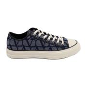 Canvas og skinn sneakers med Toile Iconographe motiv