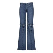 Blå Mid-Rise Denim Jeans