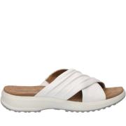 white casual open slippers