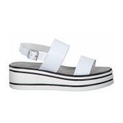 Elegante hvite flate sandaler for kvinner
