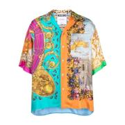 Multifarget Silkesateng Mix Print Skjorte