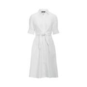 Hvit Lauren By Ralph Lauren White Classic Linen Shirtdress Kjoler