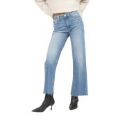 Slitte Wide Leg Ankellange Jeans