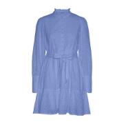 Cornflower Blue Vero Moda Vmkoala Ls High Neck Short Dress