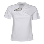 Optisk Hvit Bomull T-skjorte