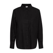 Flaxy Ls Linen Shirt - Black
