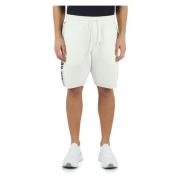 Sporty bomullsblends shorts med logo-bånd