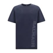 Blå Bomull T-Skjorte med Logodetalj