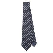 Nattblått vevd jacquard slips