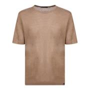 Beige Lin T-skjorte for Menn