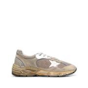 Taupe Silver White Running Dad Sneakers