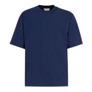Blå Bomull Logo T-skjorte