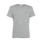 Grå T-skjorte i regular fit med brodert logo