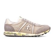 Beige Semsket og Teknisk Stoff Sneakers