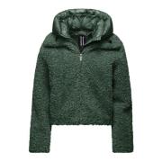 Kort Sherpa Fleece Hettejakke