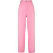 Rose Pink Bomull Appliqué Logo Jeans