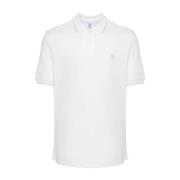Hvit Polo Skjorte med Logo