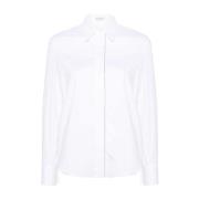 Hvit Bomullsskjorte med Frontlukking