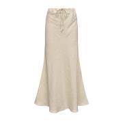 Sand A-View Linen Maxi Skirt