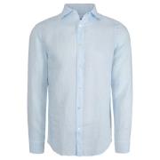 Blå Lin Regular-Fit Skjorte