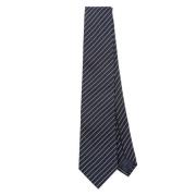 Nattblått vevd jacquard slips