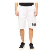 Hvit Bomull Bermuda Shorts