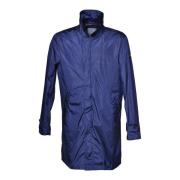 Trench coat in navy blue nylon