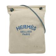 Pre-owned Hermes skulderveske i hvit bomull
