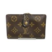 Pre-owned Brunt lerret Louis Vuitton lommebok