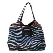 Zebra Print Nylon Tote Bag