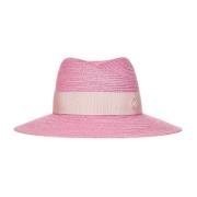 Rosa Bubblegum Straw Fedora Hatt