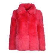 Fuchsia Faux Fur Shearling Jacket