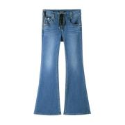 Blå Bootcut Jeans med Acetat