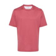Rød Bomull Jersey T-skjorte