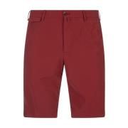 Rød Stretch Bomull Bermuda Shorts