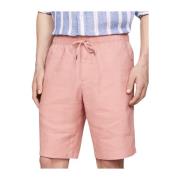 Peach Linen Chino Shorts