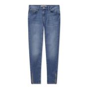 Blå Jeans med Glidelåsdetaljer