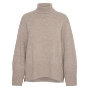 Koselig Ull Turtleneck Sweater Ribbet